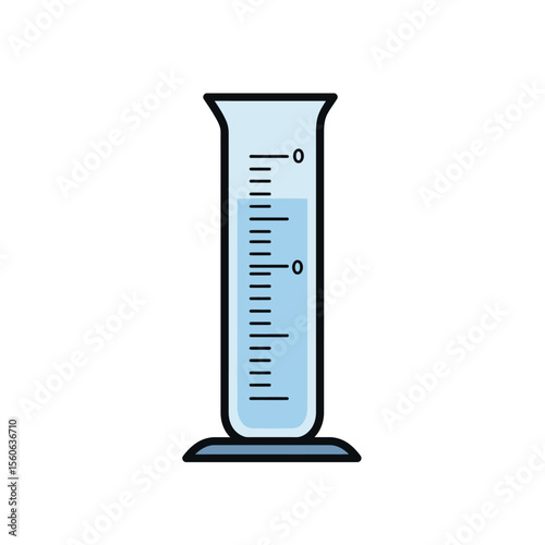 Laboratory glass test tube with measuring liquid