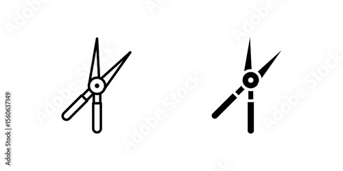 Versatile shears scissors cutting tool icon set for gardening, fabric, and general utility. Essential for craftsmanship and DIY projects.