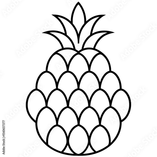 vector pineapple isolated on white