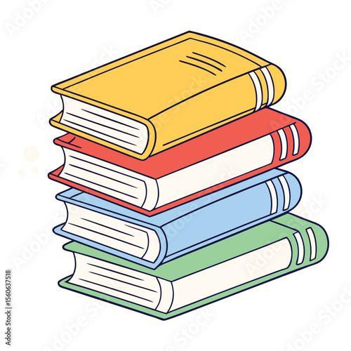 Stack of Colorful Books for Reading and Learning