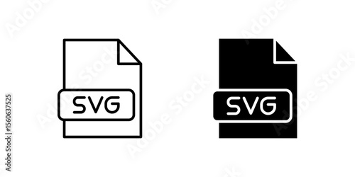Technical SVG file document icon set for vector graphics, web development, and scalable images. Useful for coding and digital design.