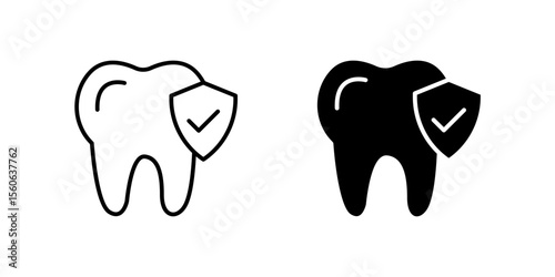 Protective teeth shield icon set for dental health, gum protection, and oral safety. Essential for dentistry and preventive care.