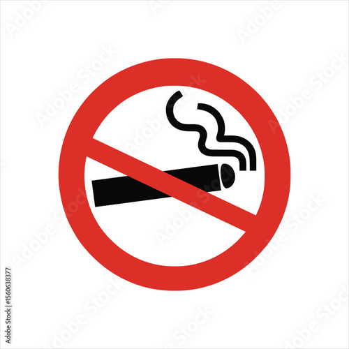 Smoking Prohibited Sign Icon - No Smoking, Tobacco Restricted Area