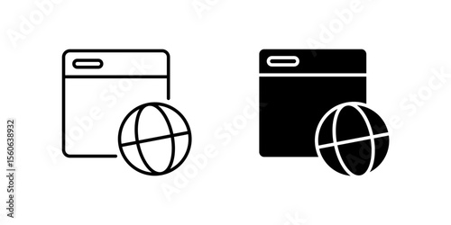 Standard web browser icon set on a computer screen, representing internet access and online surfing. Ideal for technology, software, and digital communication.