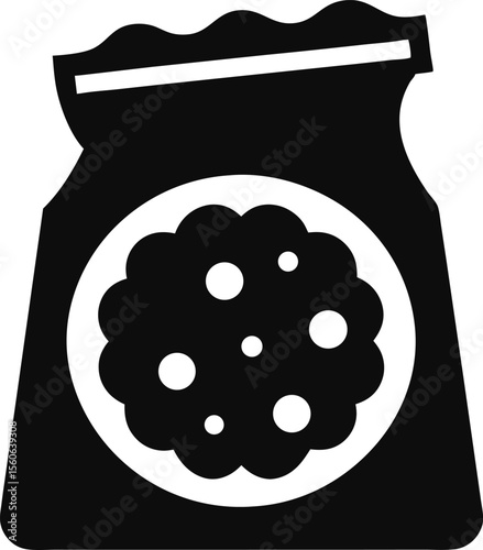 Cookie Snack Pouch Silhouette Vector Illustration