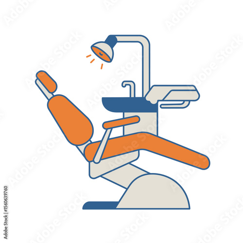 Dental treatment chair with equipment – vector illustration