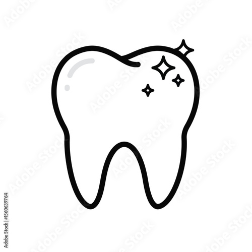 Sparkling clean tooth vector icon