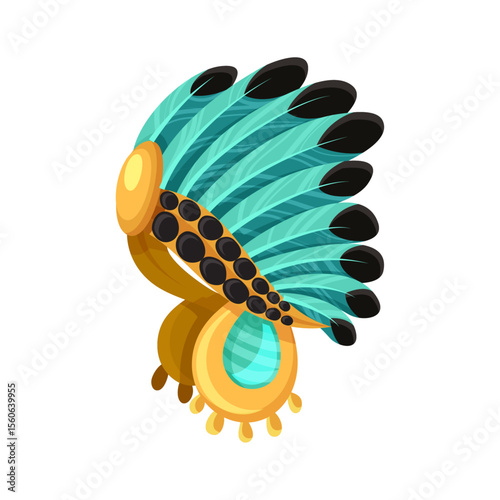Native American Headdress: An artistic rendition of a traditional Native American headdress, showcasing exquisite craftsmanship and rich cultural symbolism.  