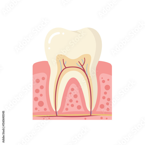 Tooth with cavity and pain vector illustration