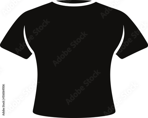 Plain T Shirt Back View Silhouette Vector Illustration