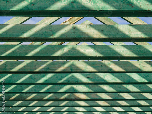House rafter framing under construction
