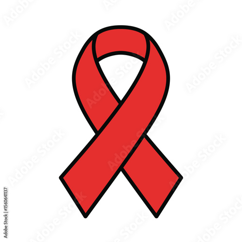 Red awareness ribbon vector illustration