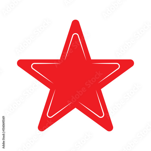 red star isolated on white background.