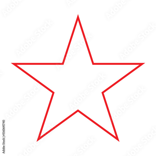 red star isolated on white background.