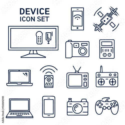 
a set of icons of electronics