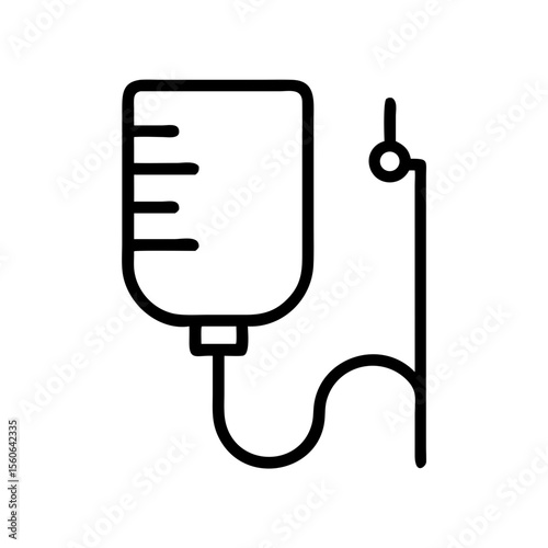 IV drip icon in black outline style on white background
