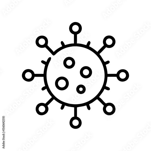 Virus icon in black outline style on white background