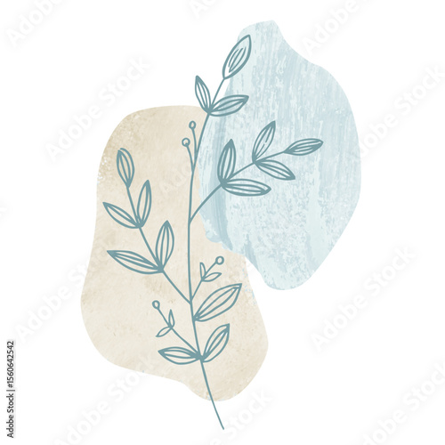 Watercolor floral element. Design Template.