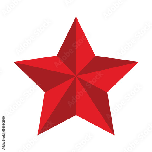 Red star isolated on white.