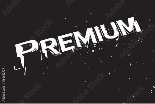 Premium quality chrome lettering on dark textured surface with subtle reflections and deep shadows