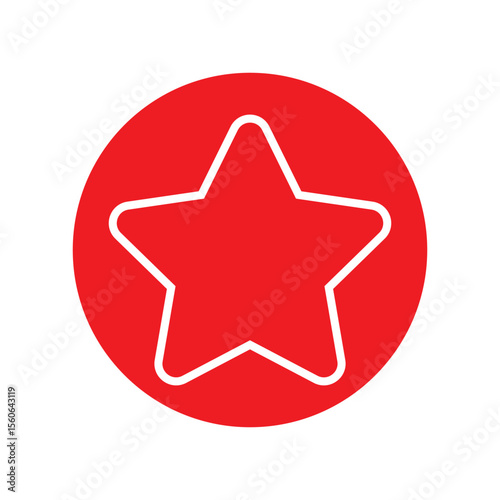 Red star isolated on white.