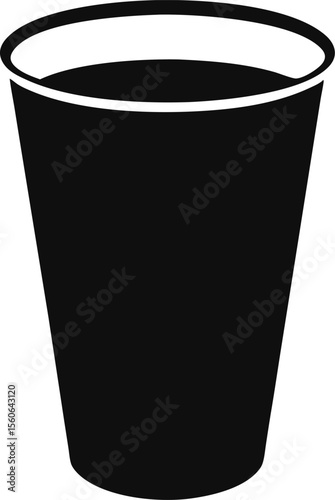 Tall Plastic Soda Cup Silhouette Vector Illustration