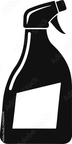 Toilet Cleaner Angled Neck Bottle Silhouette Vector