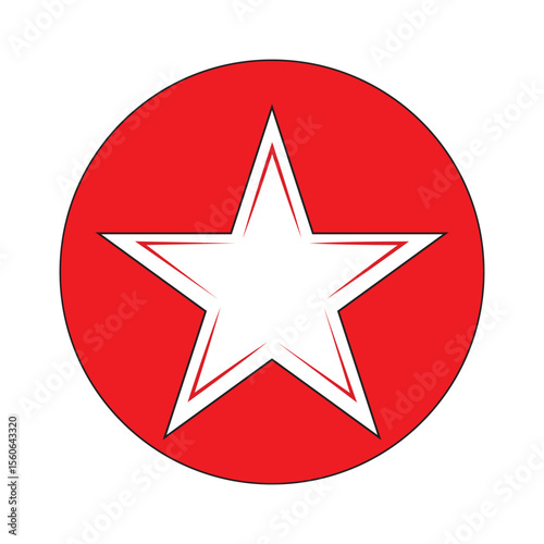 Red star isolated on white.