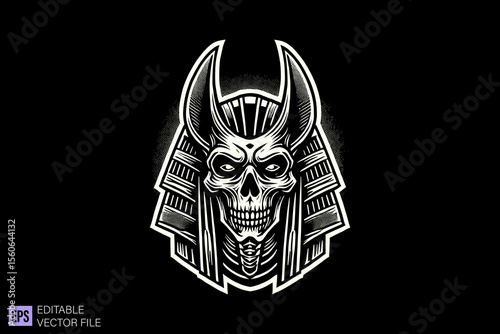 egyptian mythology creatures dark art scary creepy illustration engraving style tattoo vector black and white background templates
