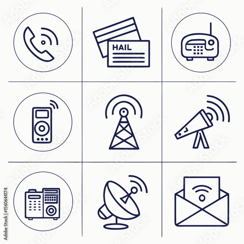 
a line art of different electronics