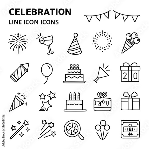 
a set of line icons
