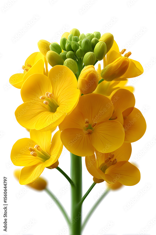 Fototapeta premium Spring Qingming Festival spring outing to admire rapeseed flowers Start of spring solar term field illustration