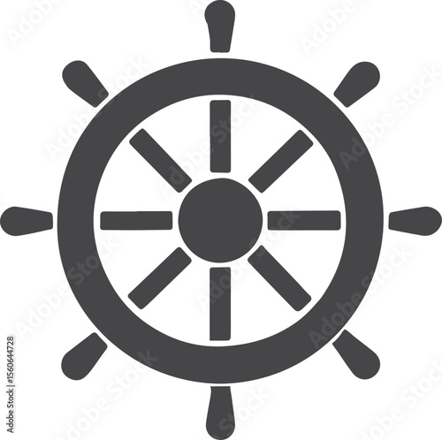 Ship wheel vector icon can be used for ocean iconset Black and White