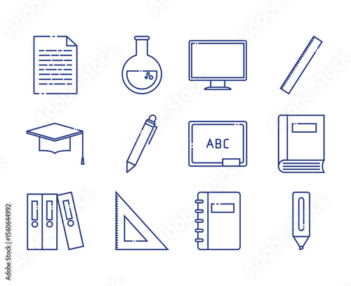 Collection of School and Education Line Icons