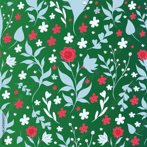 Flower Pattern with Leaves and Petal