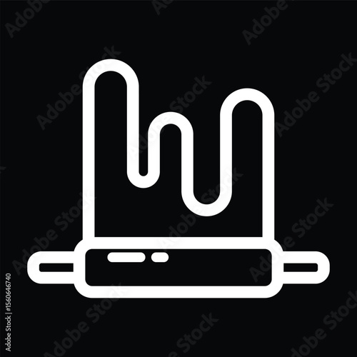 line art rolling pin in flat design
