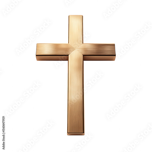 Wallpaper Mural Golden Christian Cross on White Background Torontodigital.ca