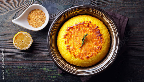 hearty baked polenta with golden brown crust