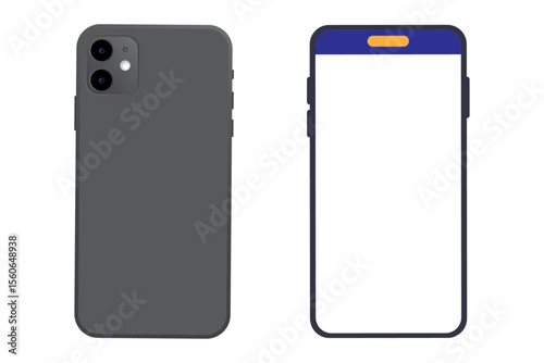 mobile mockup. Realistic illustration of a mobile icon.  Smartphone Set Vector Illustration Mockup.
