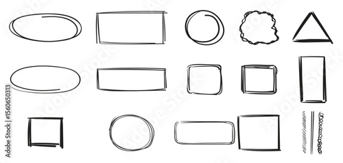 highlight oval circle hand drawn doodle frames free pencil round lines round brush mark vector