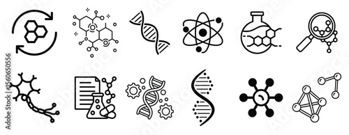  icon set molecule illustration vector.