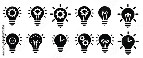 lamp icons set light bulb icon set.