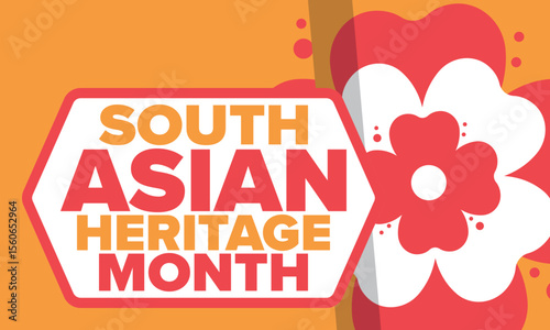 South Asian Heritage Month. Celebrate the diverse cultures and histories of South Asia. Traditional pattern. Creative art poster. Vector illustration