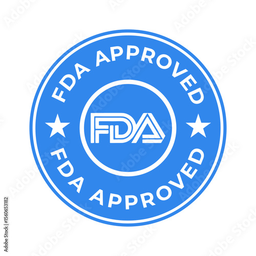 FDA-approved vector stamp, FDA-approved badge logo, FDA approved logo template illustration