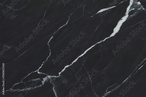 Elegant dark black marble surface with striking white and grey veins creating a luxurious and sophisticated natural stone texture background