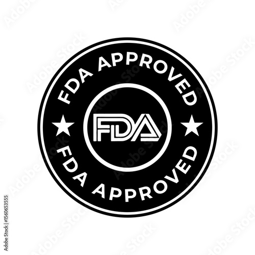 FDA-approved vector stamp, FDA-approved badge logo, FDA approved logo template illustration