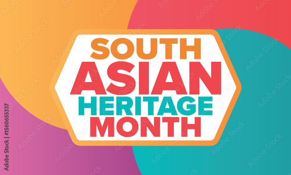 Fototapeta premium South Asian Heritage Month. Celebrate the diverse cultures and histories of South Asia. Traditional pattern. Creative art poster. Vector illustration
