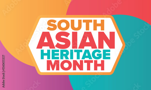 South Asian Heritage Month. Celebrate the diverse cultures and histories of South Asia. Traditional pattern. Creative art poster. Vector illustration
