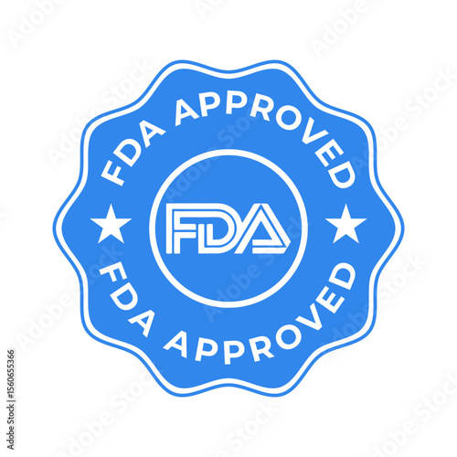 FDA-approved vector stamp, FDA-approved badge logo, FDA approved logo template illustration