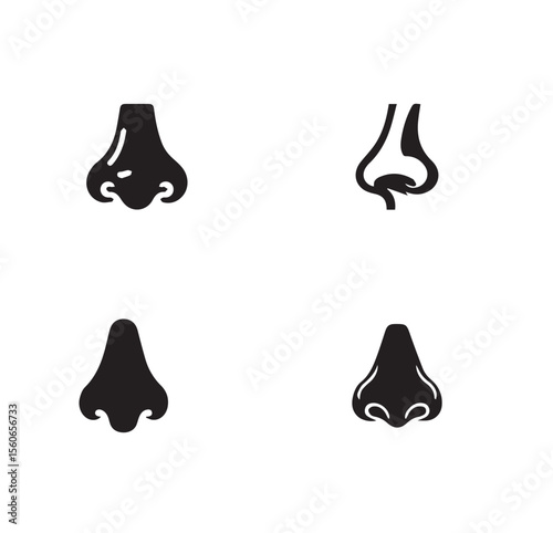 Silhouette of nose on clean vector